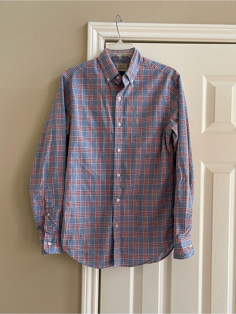 J. Crew Plaid Button-Down Long Sleeve Cotton Shirt - Size: XS